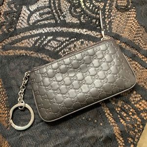 Gucci brown leather key pouch